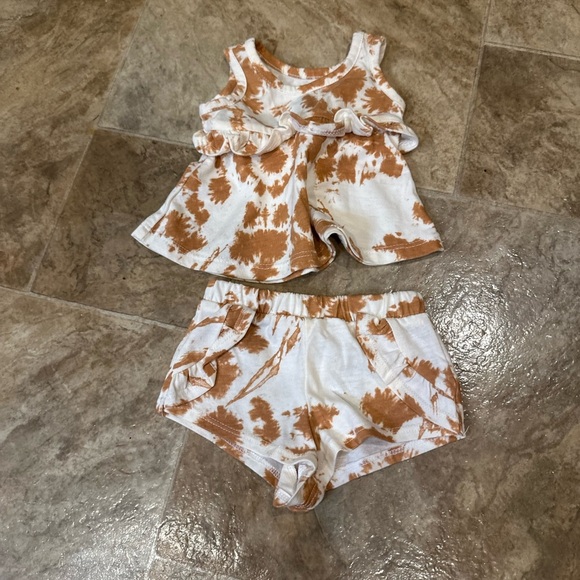 Grayson Mini Baby Girl Ruffle Tie Dye Boho Tank & Shorts Matching Set Newborn - Picture 9 of 9